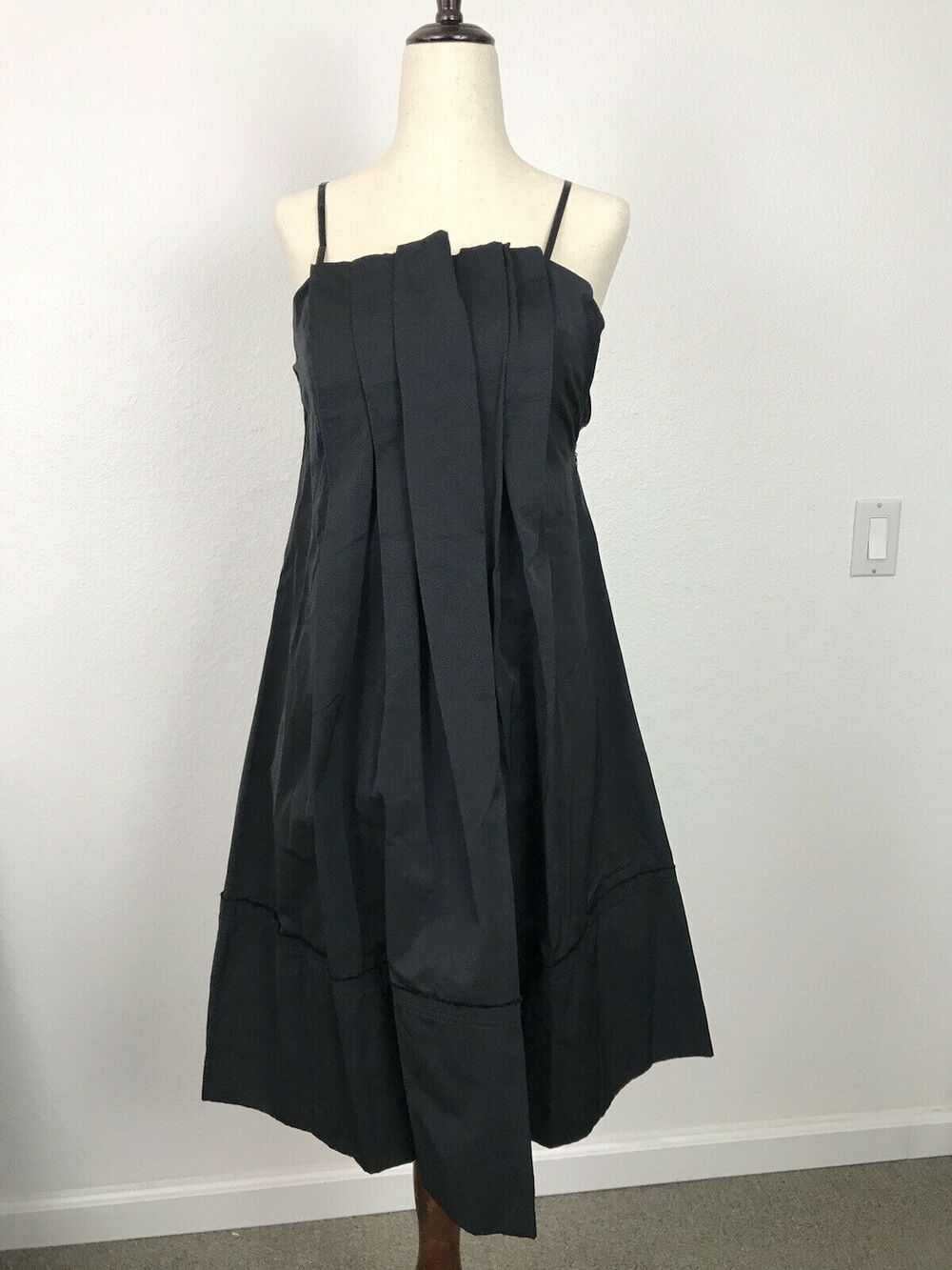Max Azria Pleated A-Line Mini Tank Dress